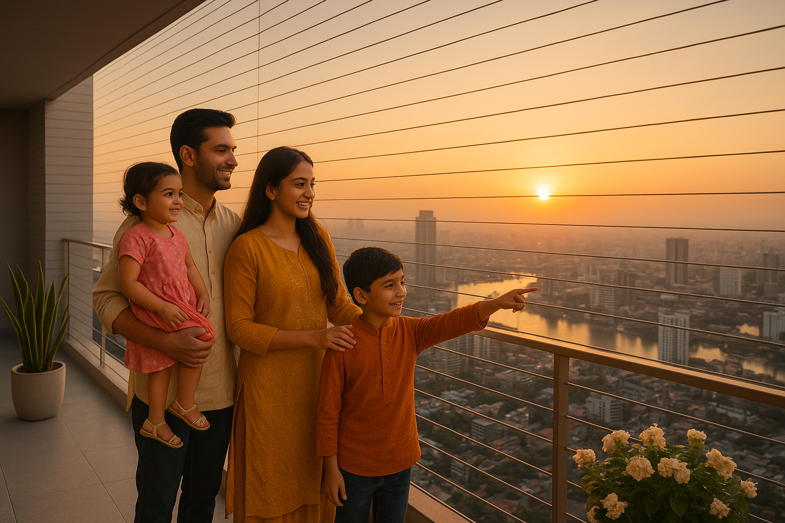 Family safe at balcony